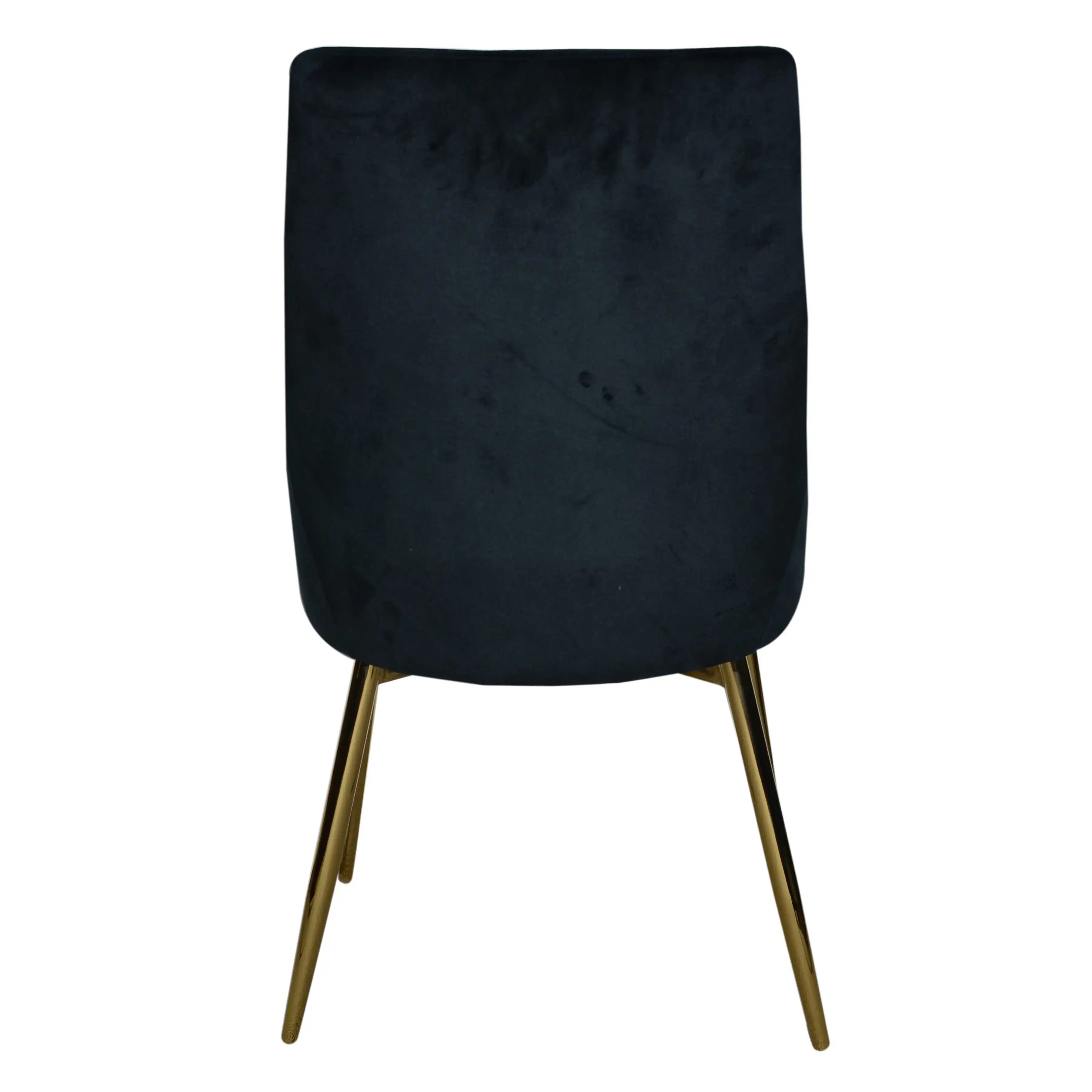 Chaises 2064 Velours Marine | Pieds d'Or | Ensemble de 2