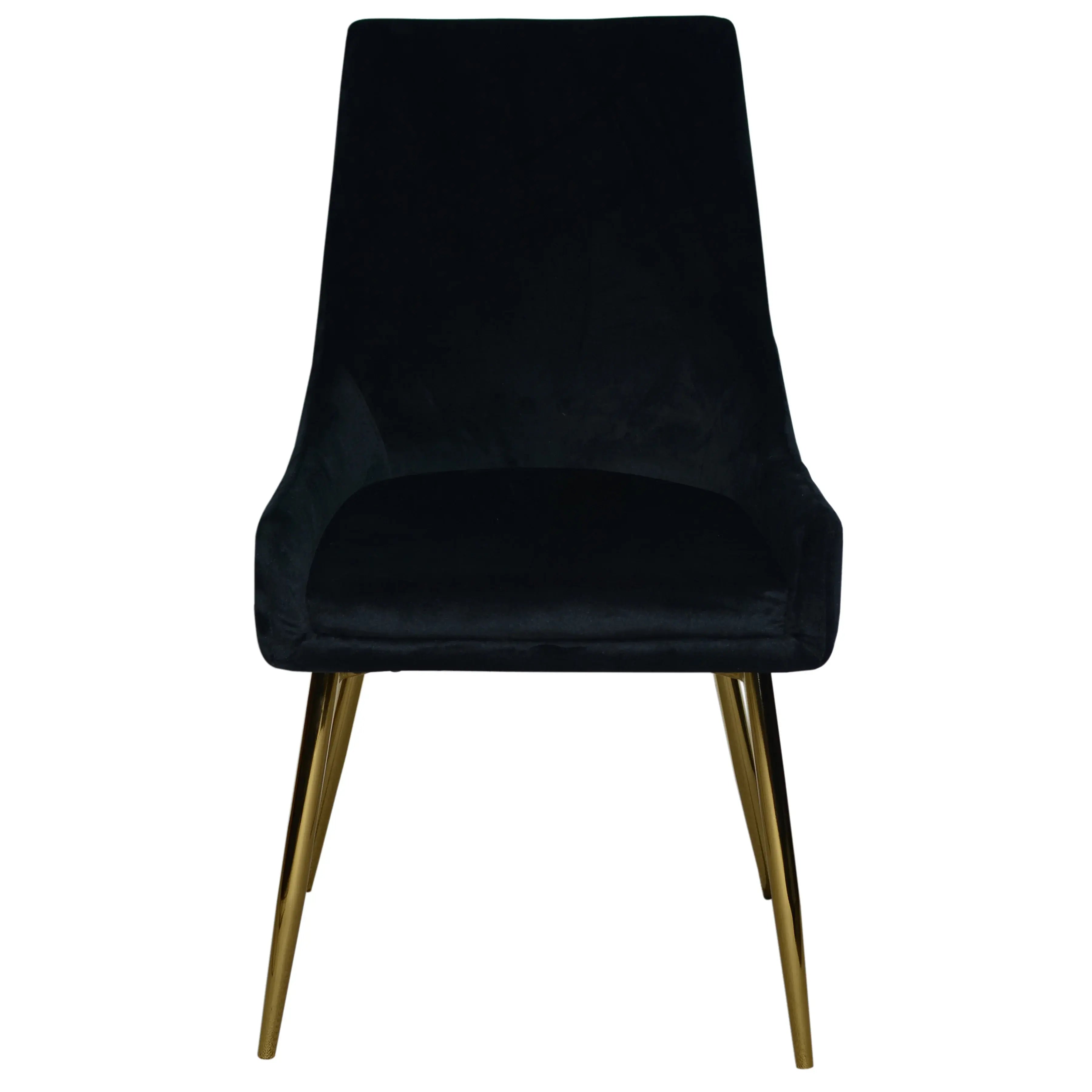 Chaises 2064 Velours Marine | Pieds d'Or | Ensemble de 2