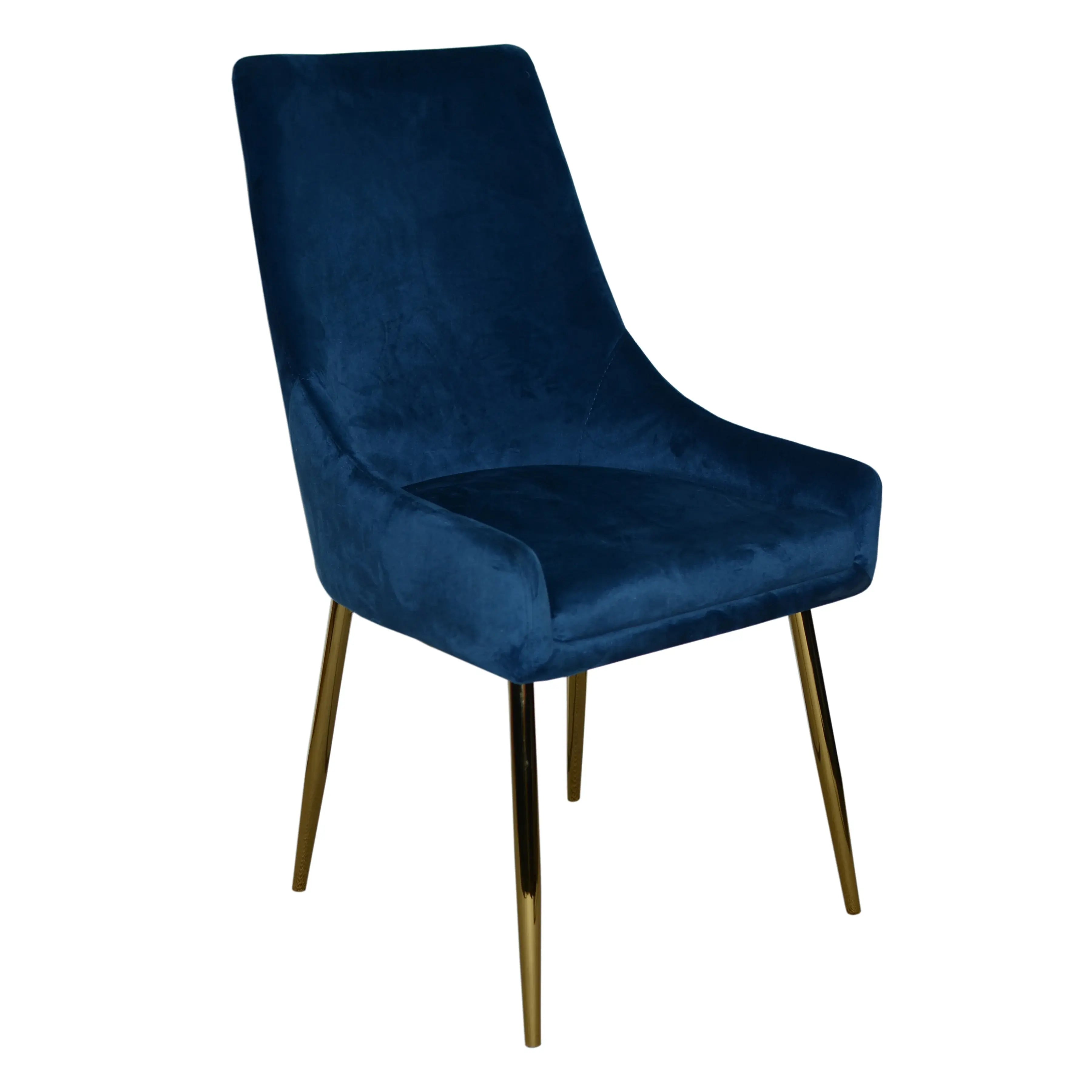 Chaises 2064 Velours Marine | Pieds d'Or | Ensemble de 2