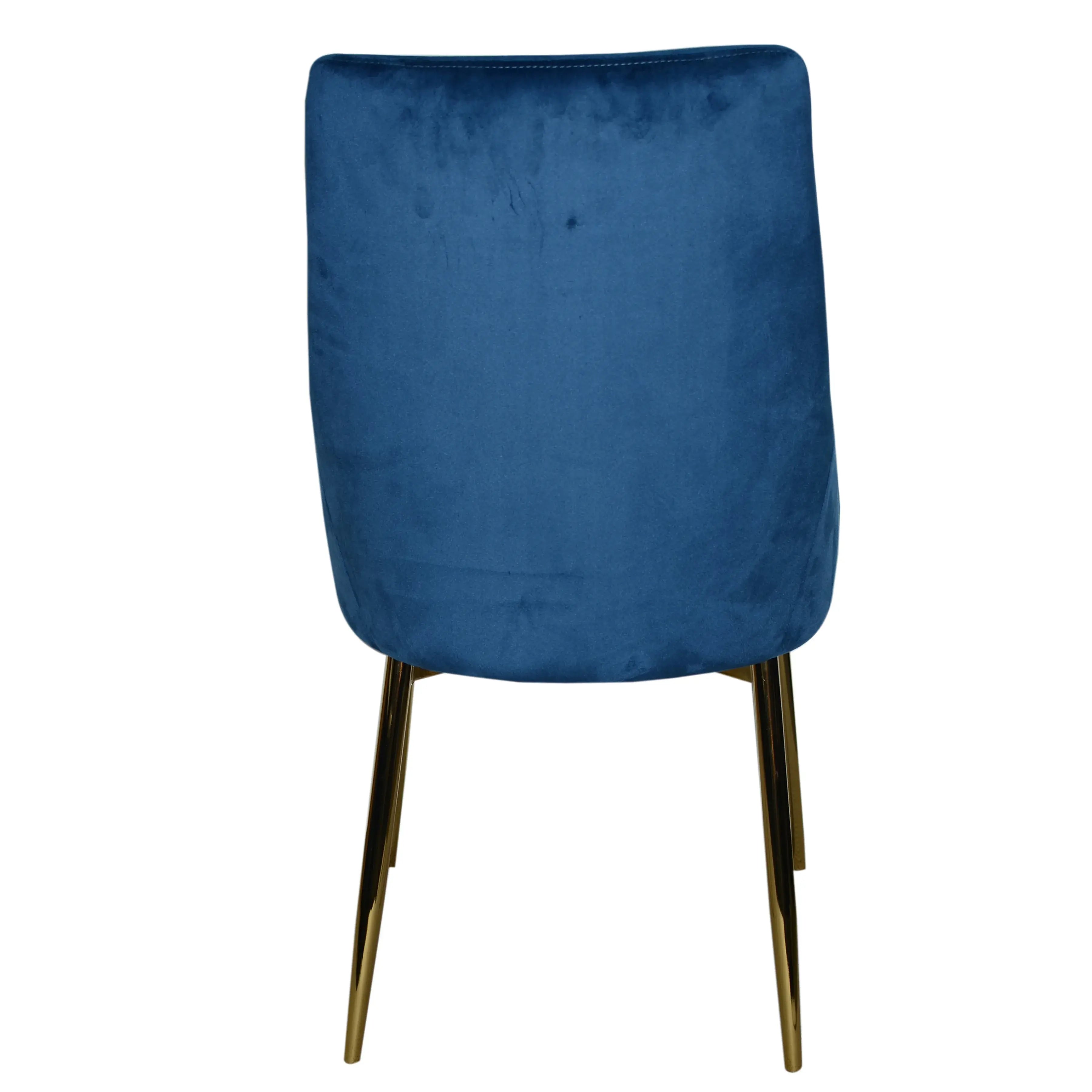 Chaises 2064 Velours Marine | Pieds d'Or | Ensemble de 2