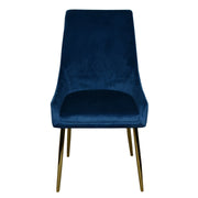 Chaises 2064 Velours Marine | Pieds d'Or | Ensemble de 2