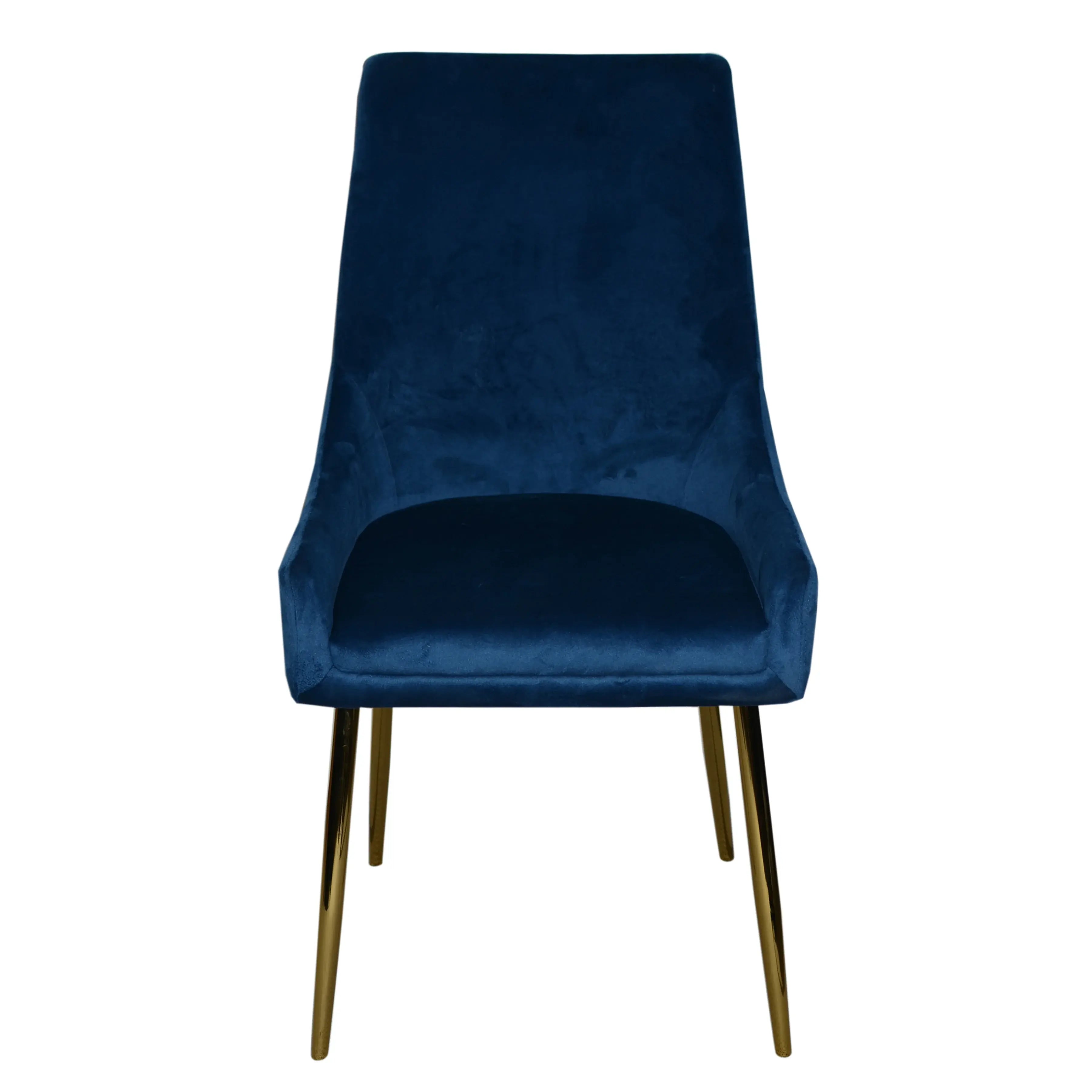 Chaises 2064 Velours Marine | Pieds d'Or | Ensemble de 2