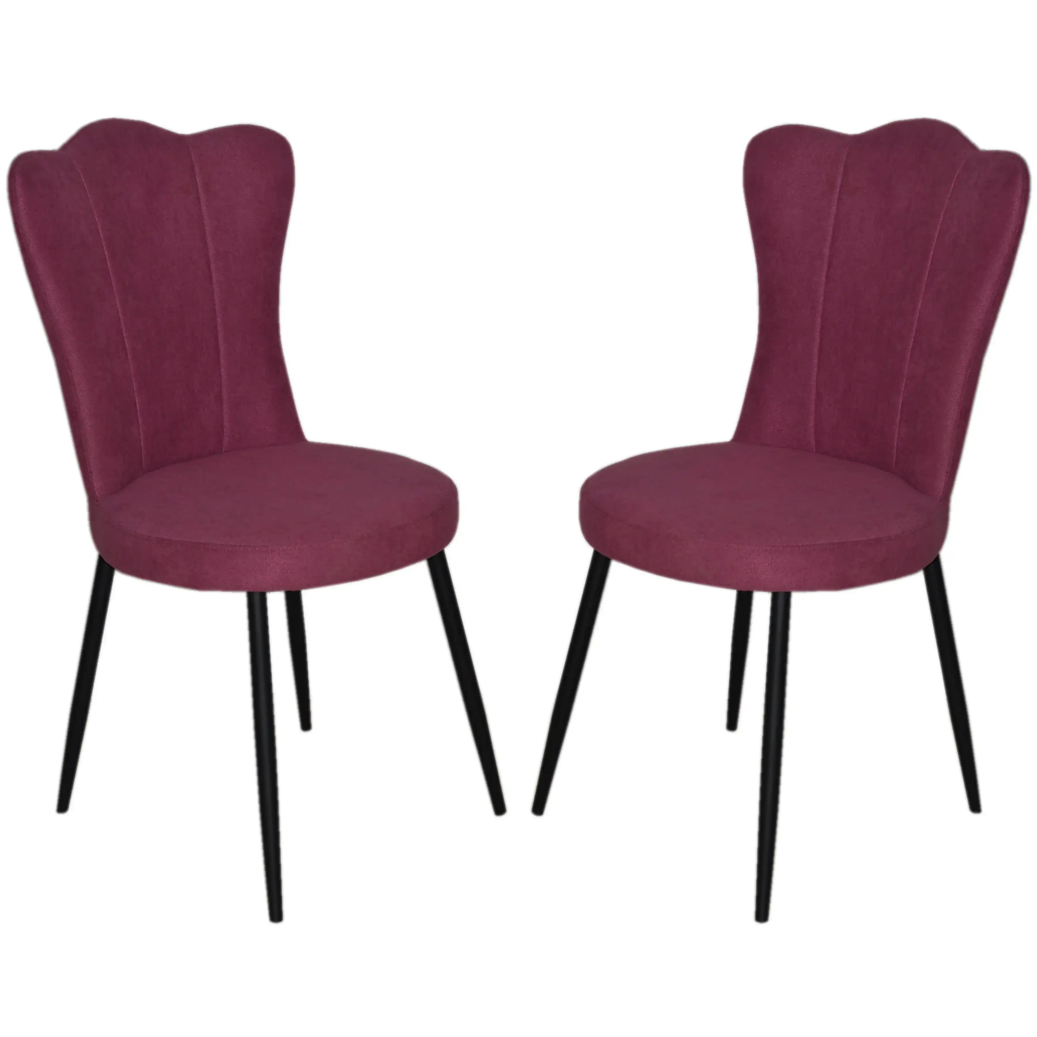 Chaises 2067 Rose Blush | Velours &amp; Pieds Noirs | Lot de 2