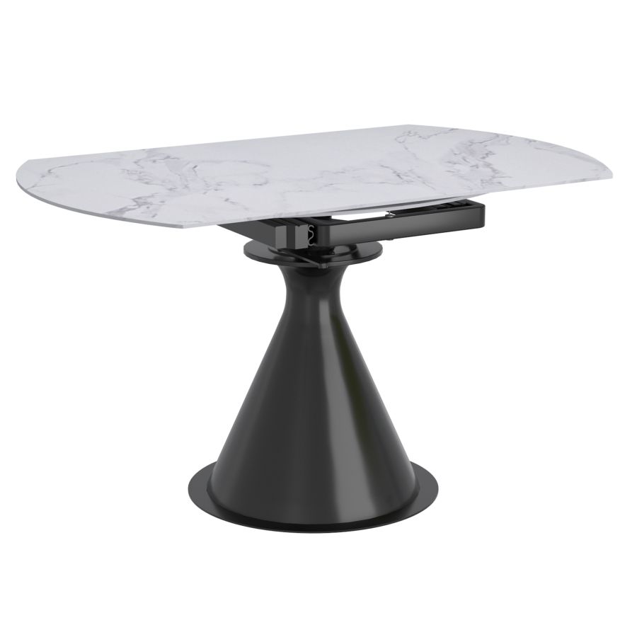 Ensemble de salle à manger 7 pièces Calisto/Scarlet avec table blanche et chaise anthracite