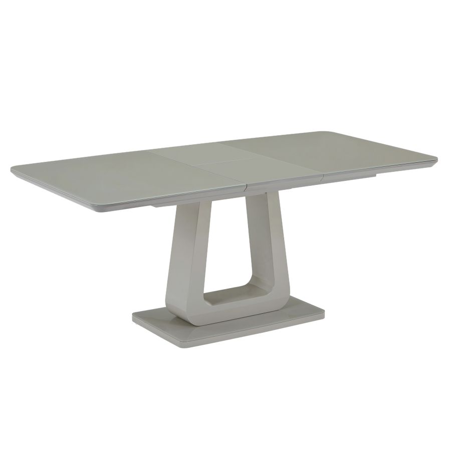 Corvus/Devo Ensemble de salle à manger 7 pièces avec table gris chaud et chaise blanche