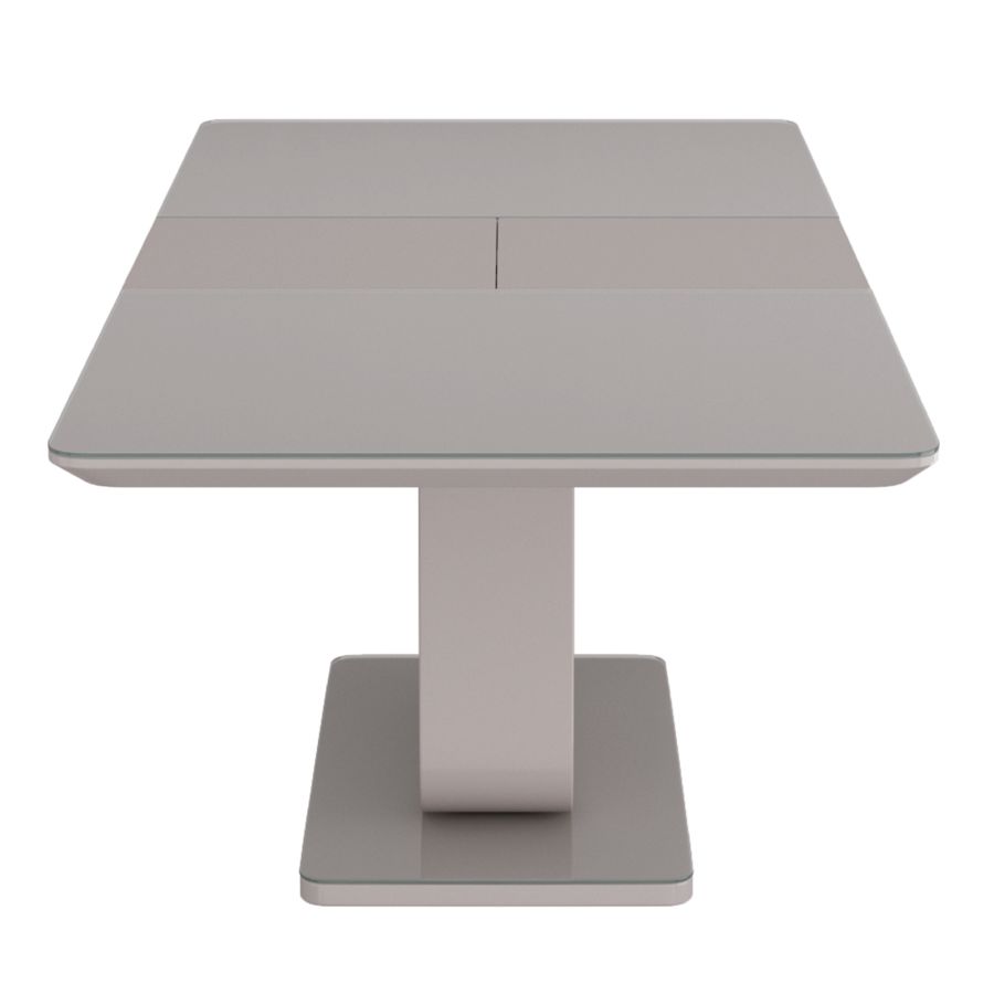 Corvus/Devo Ensemble de salle à manger 7 pièces avec table gris chaud et chaise blanche