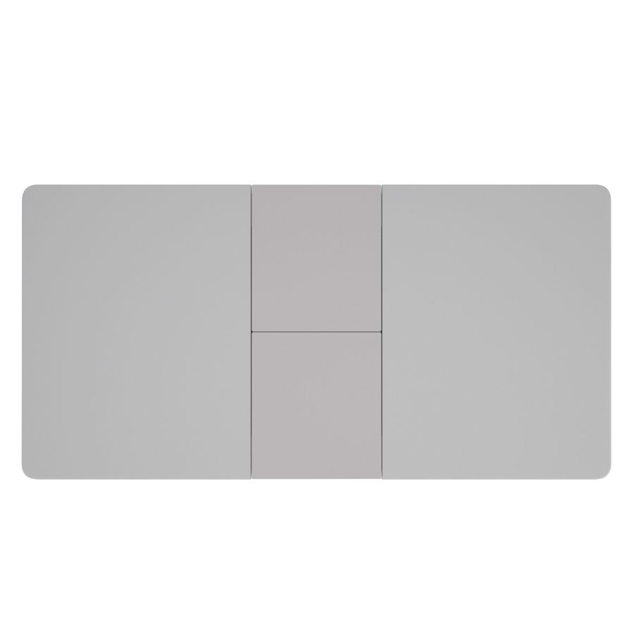 Corvus/Devo Ensemble de salle à manger 7 pièces avec table gris chaud et chaise blanche