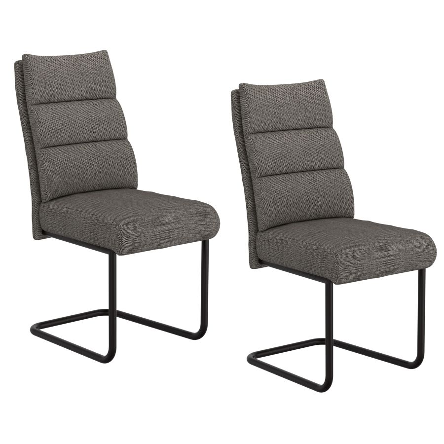 Forna/Brodi Ensemble de salle à manger 7 pièces avec table naturelle et chaise charbon de bois