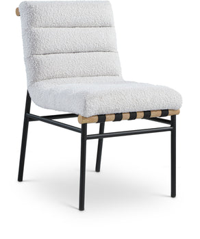 Chaise de salle à manger en tissu boucle Burke