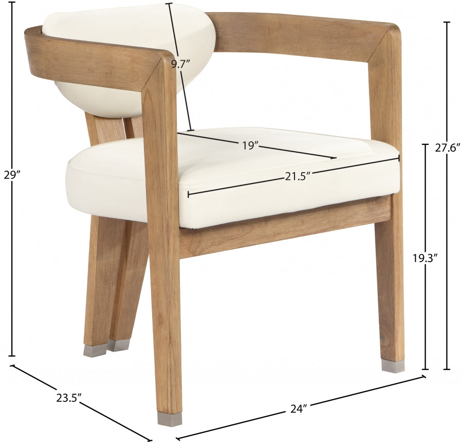 Chaise de salle à manger en cuir végétalien Carlyle