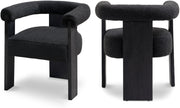 Chaise de salle à manger en tissu Barrel Boucle