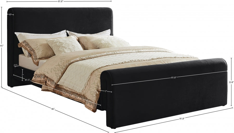 Lit king size en velours Sloan