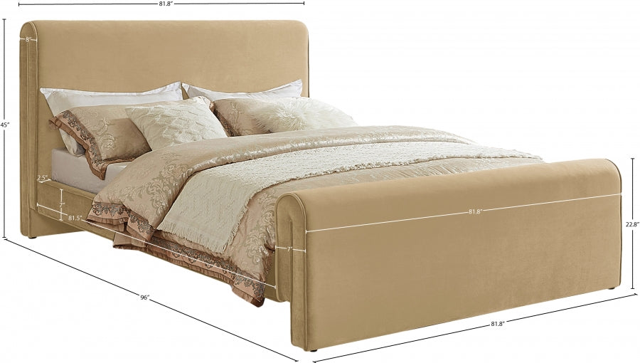 Lit king size en velours Sloan