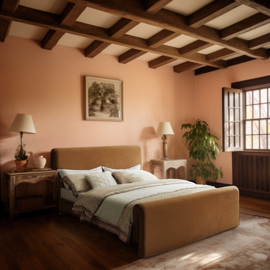 Lit king size en velours Sloan