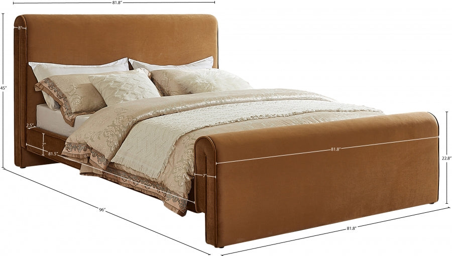 Lit king size en velours Sloan