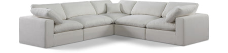 Canapé sectionnel confortable en tissu texturé en lin