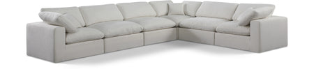 Canapé sectionnel confortable en tissu texturé en lin