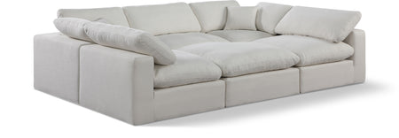 Canapé sectionnel confortable en tissu texturé en lin