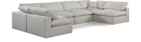 Canapé sectionnel confortable en tissu texturé en lin