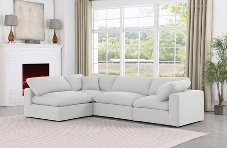 Canapé sectionnel confortable en tissu texturé en lin