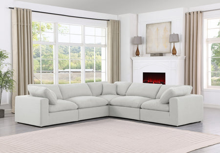 Canapé sectionnel confortable en tissu texturé en lin