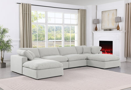 Canapé sectionnel confortable en tissu texturé en lin