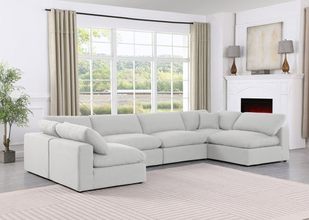 Canapé sectionnel confortable en tissu texturé en lin