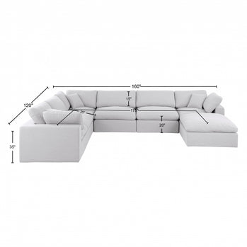 Canapé sectionnel confortable en tissu texturé en lin