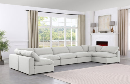 Canapé sectionnel confortable en tissu texturé en lin