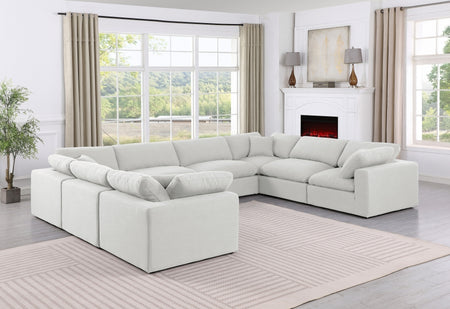Canapé sectionnel confortable en tissu texturé en lin
