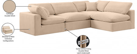 Canapé sectionnel confortable en velours