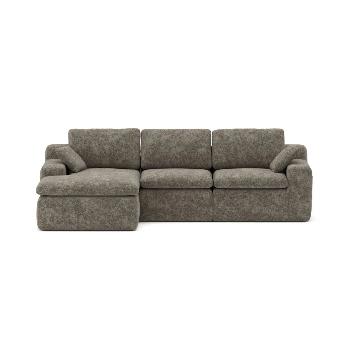 Grand sectionnel en tissu brun | Confort Pocket Coil et mousse 30D