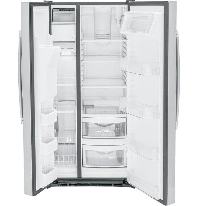 Réfrigérateur Côte À Côte 23 Pi³ / 33" Avec Distributeur Eau Et Glaçons *PRODUIT NEUF* GE ( GSS23GYPFS ) ( Meuble Mtl )