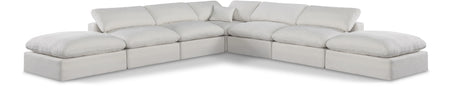 Canapé sectionnel confortable en tissu texturé en lin