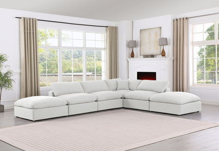 Canapé sectionnel confortable en tissu texturé en lin
