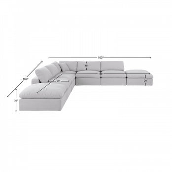 Canapé sectionnel confortable en tissu texturé en lin