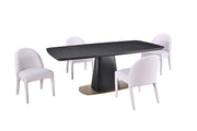 Ryaan Dining Set | Sculptural Pedestal Table & 4 Chairs