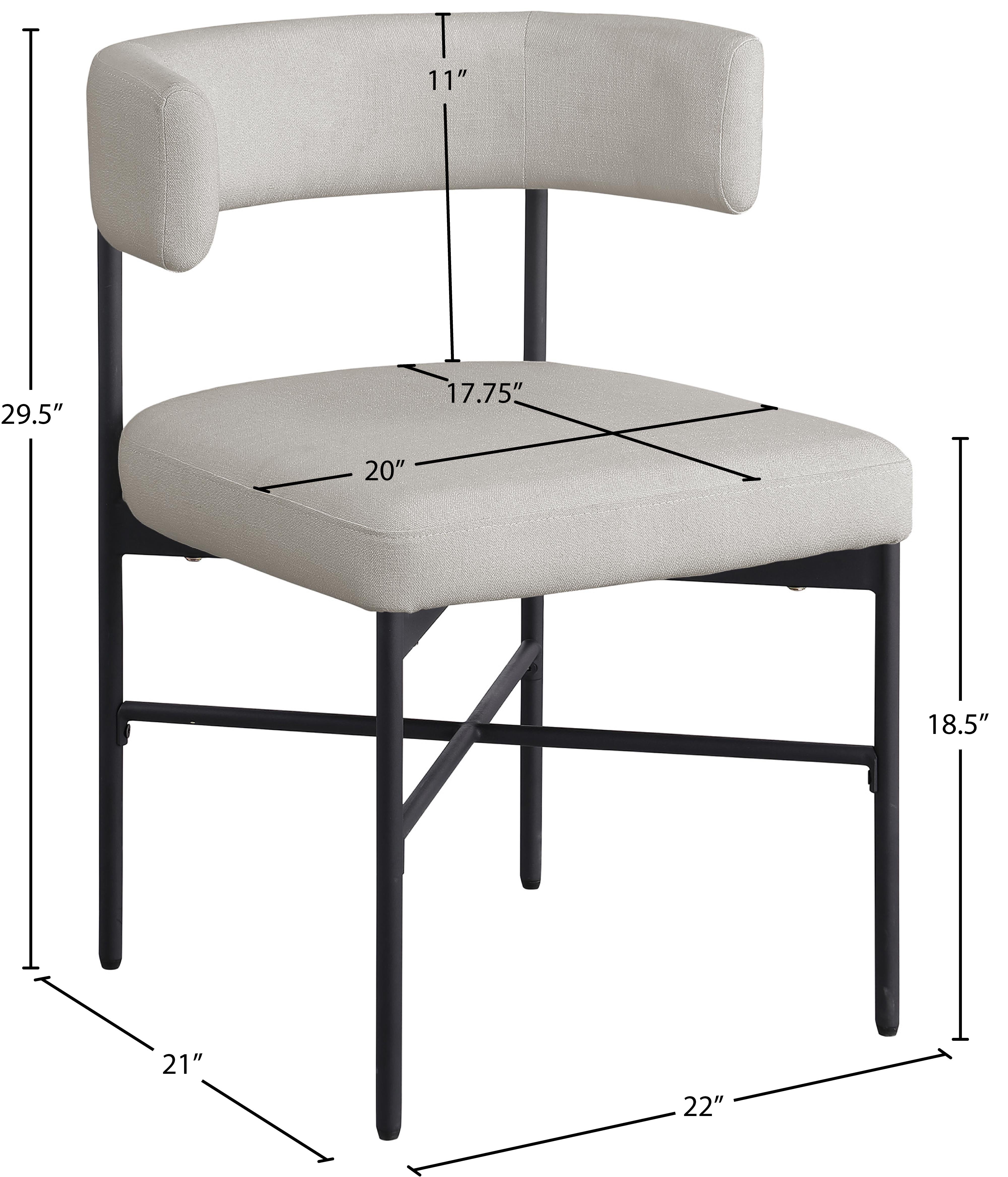 Chaise de salle à manger en tissu texturé en lin Rivage