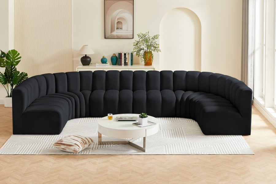 Espace Modulaire Arc 8 Pièces : Sofa en Velours Courbé Deluxe