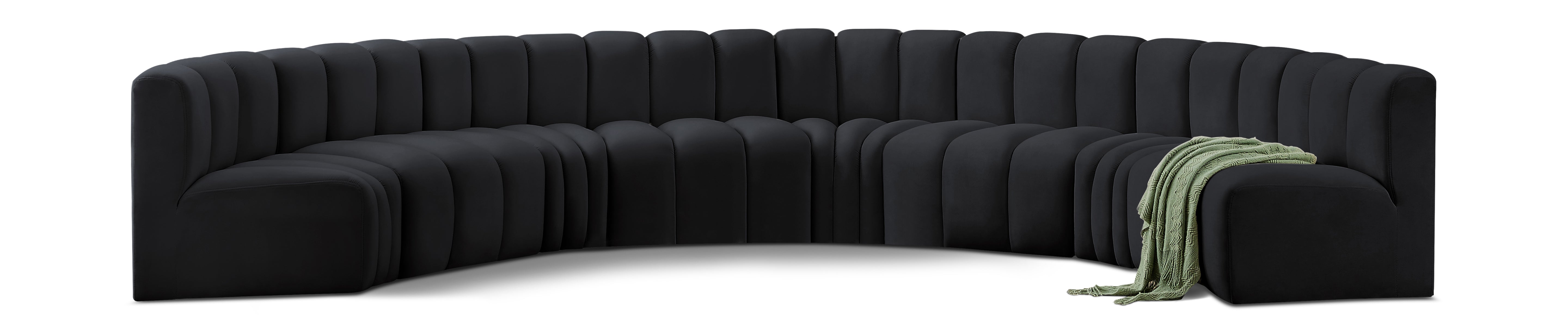 Salon Circulaire Arc 8 Pièces : Sectionnel Modulaire en Velours