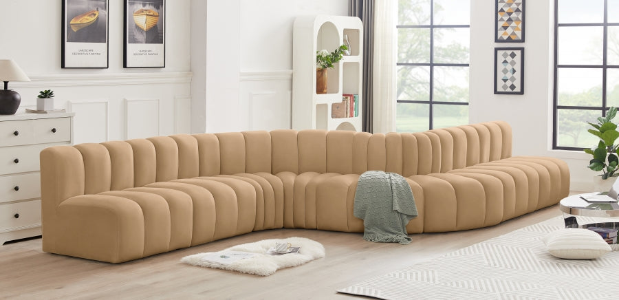 Aménagement Arc 8 Pièces : Sectionnel Modulaire Velours Chic