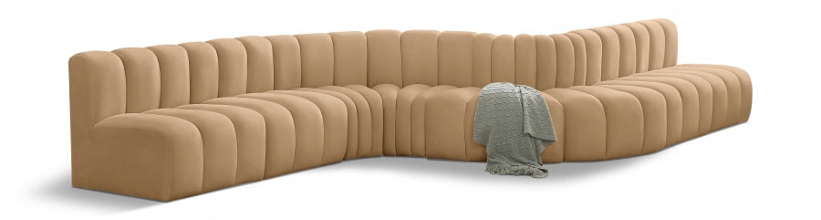 Aménagement Arc 8 Pièces : Sectionnel Modulaire Velours Chic