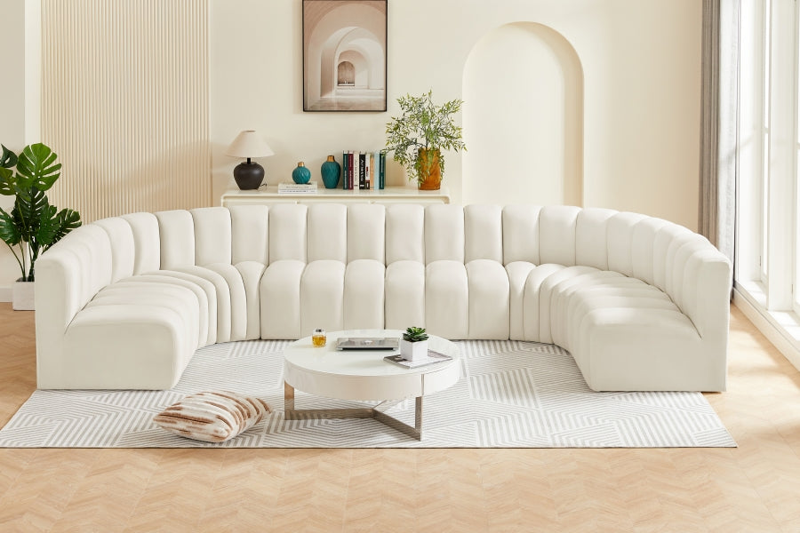 Espace Modulaire Arc 8 Pièces : Sofa en Velours Courbé Deluxe