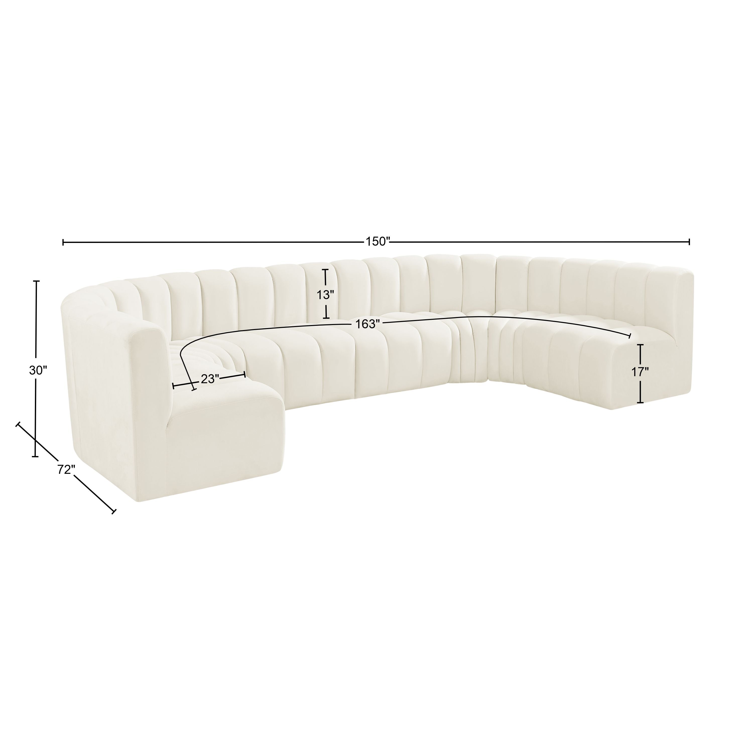 Espace Modulaire Arc 8 Pièces : Sofa en Velours Courbé Deluxe