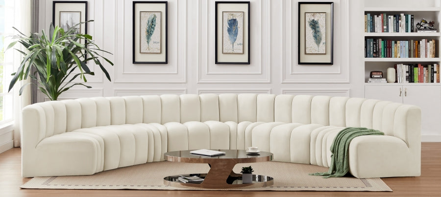 Salon Circulaire Arc 8 Pièces : Sectionnel Modulaire en Velours