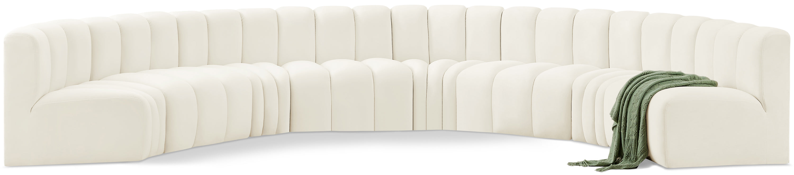 Salon Circulaire Arc 8 Pièces : Sectionnel Modulaire en Velours