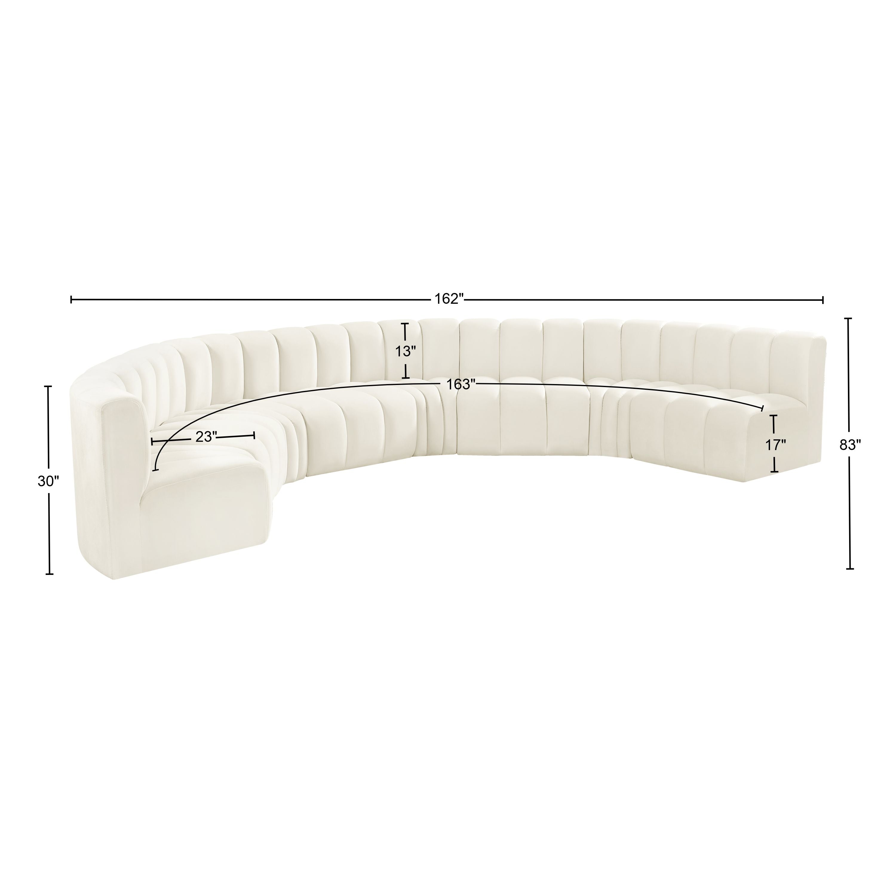 Salon Circulaire Arc 8 Pièces : Sectionnel Modulaire en Velours