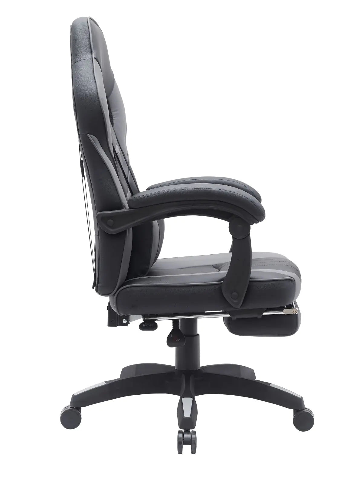 Fauteuil de gaming ergonomique Brassex | Noir/Gris avec support lombaire