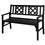 Banc de jardin pliable, banc de terrasse en bois 2 places, causeuse avec dossier et accoudoirs pour terrasse, porche ou balcon, noir