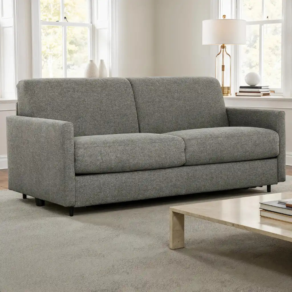 Canapé-lit Benito stone – Matelas mémoire de forme